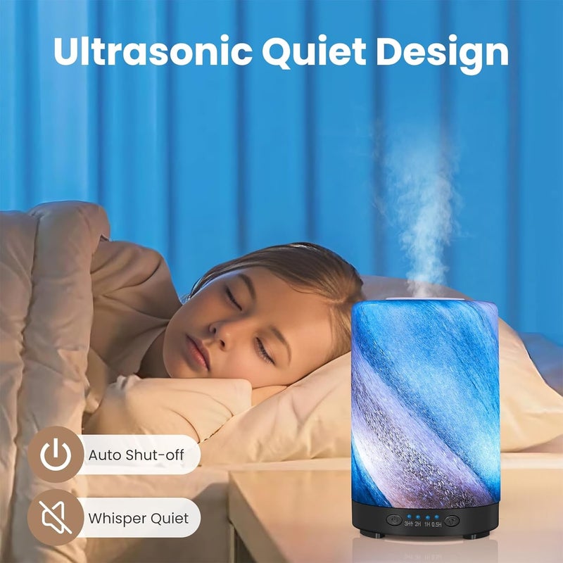 JOYOLO Essential Oil Diffuser, 120 ml Glass Aromatherapy Diffuser with 7 Color Lights, Auto Shut-Off and 4 Timer Settings, Ultrasonic Cool Mist Diffuser for Home Room Office (Galaxy Mist) - Image 4